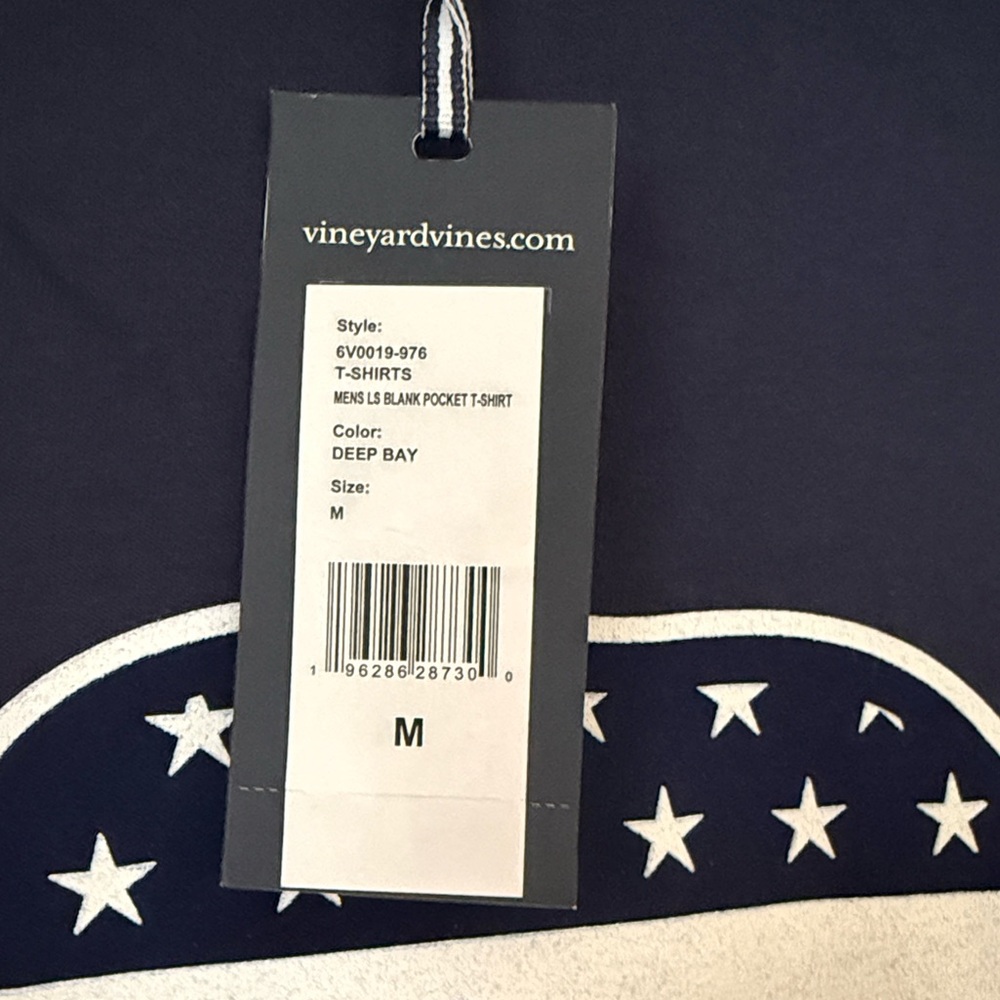 NWT Vineyard Vines Men's Deep Blue Long Sleeve Tee - Picture 4 of 6